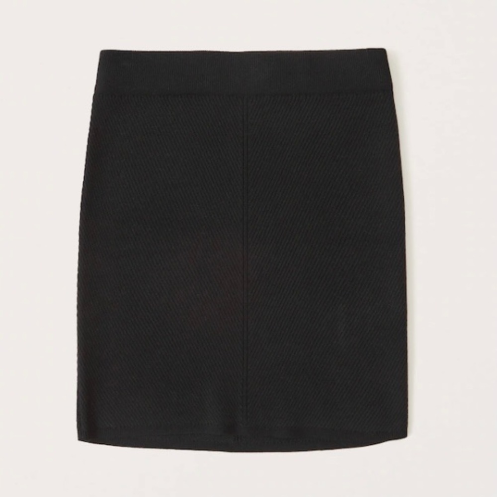 NWT Abercrombie & Fitch Ribbed Sweater Mini Skirt, Size XS and XXS, Onyx (Black)